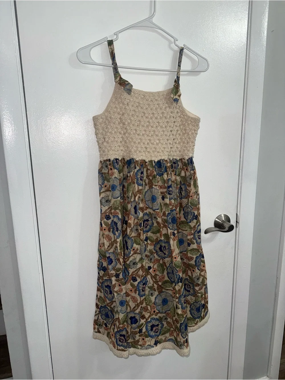 Zimmermann Girl's Junie Crochet Top Woven Dress Size 12 $265